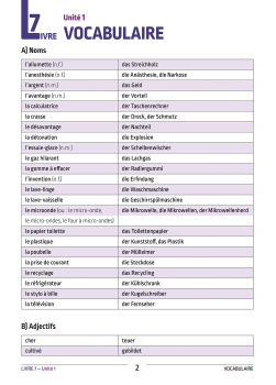 Preview: Vocabulaire et exercices L7 - L8 - L9